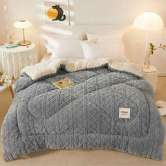 High End Thickened Winter Warm Spring Blankets for Beds Artificial Lamb Cashmere Weighted Blanket Thicker Warmth Duvet Quilt