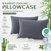 Bamboo Cooling Pillowcase Set (2-Pack) - Breathable & Moisture-Wicking for Hot Sleepers