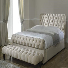 Classic Elegance: Sleigh Chesterfield Bed.