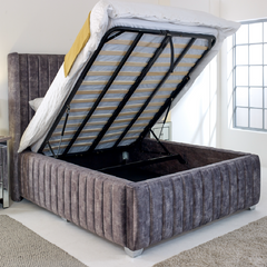 Soothing Sophistication: Serenity Wingback Bed.