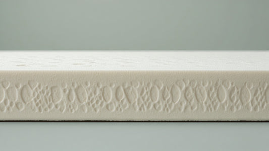Close-up cross-section of a natural latex mattress layer