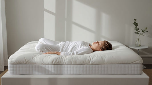 Person sleeping peacefully on their back on a supportive mattress