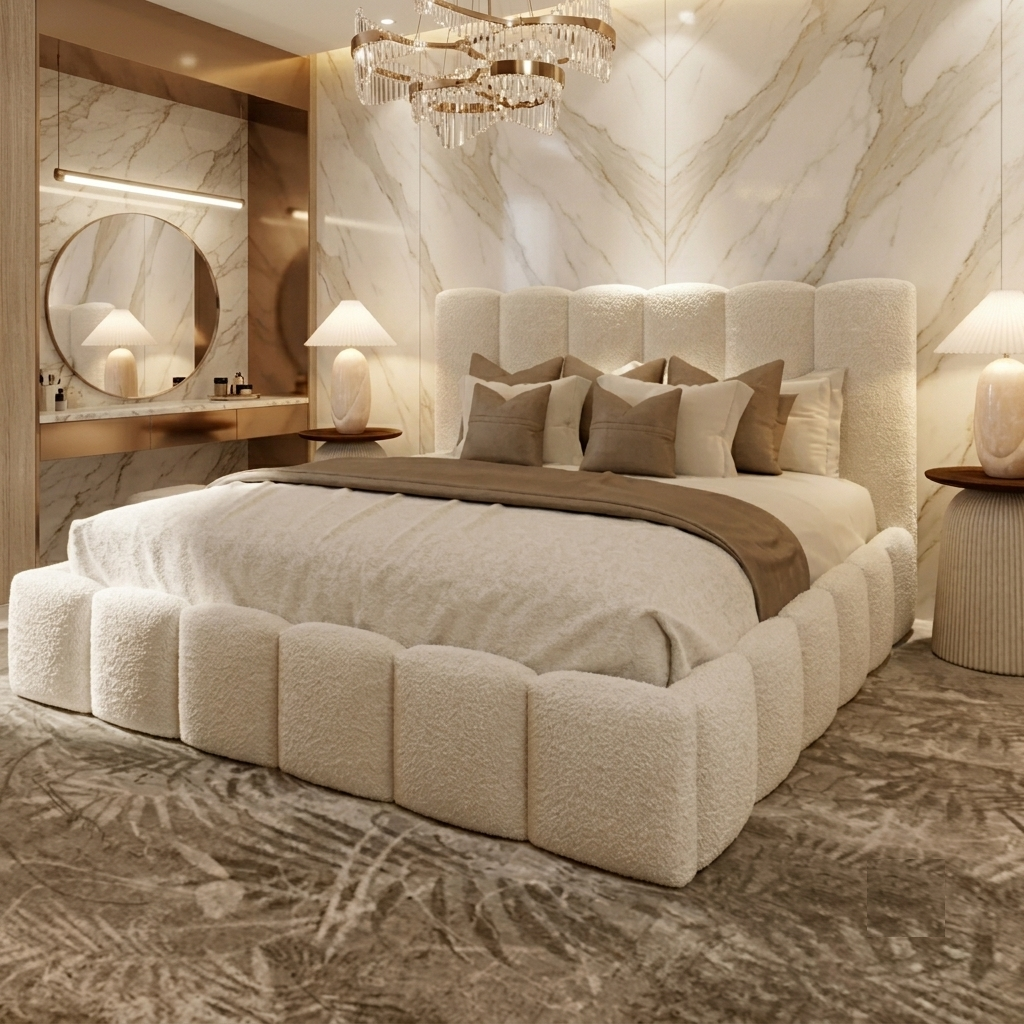 Blossom Boucle Bed | Luxury Textured Boucle Bed Frame UK | Bed Innovation