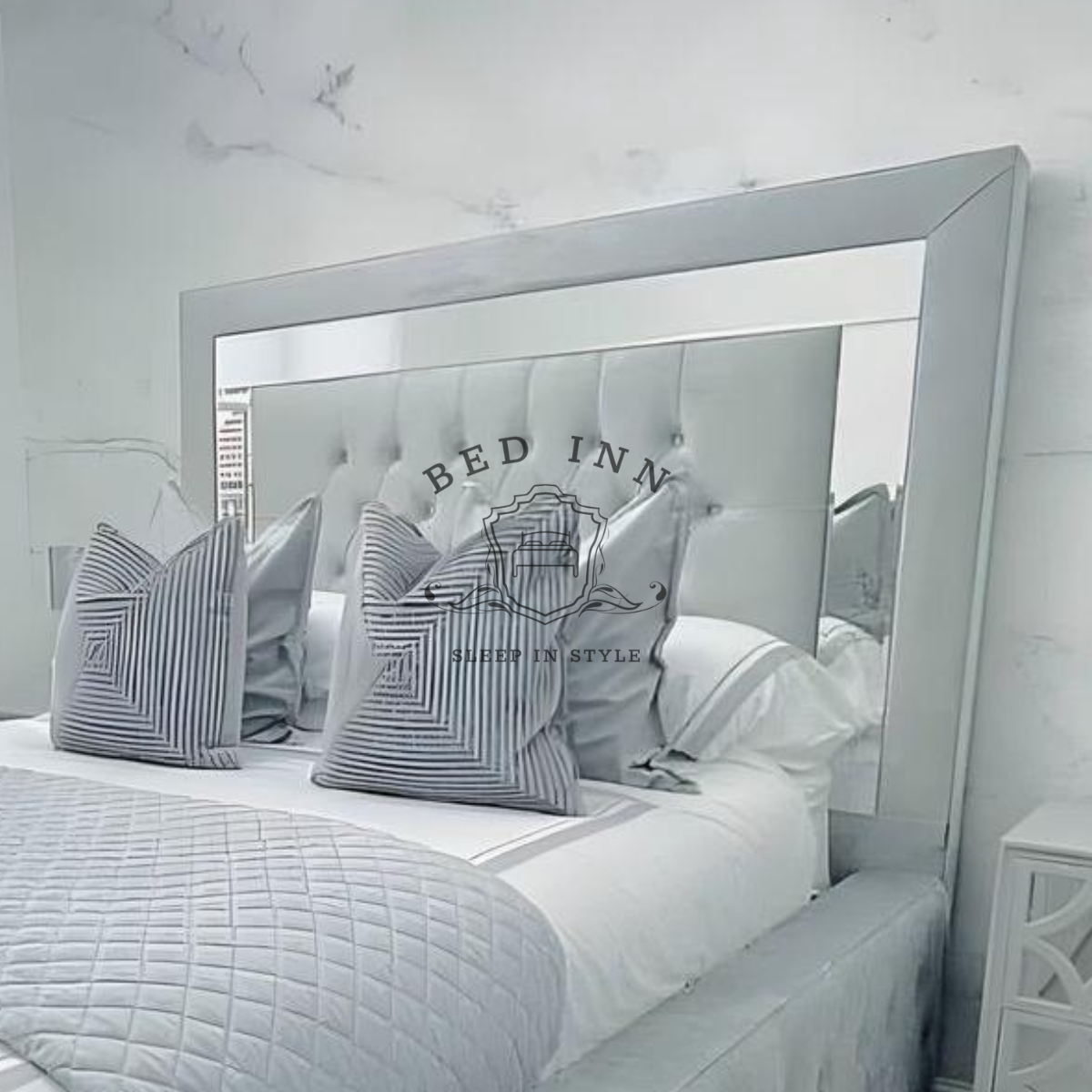 Charlotte Mirror Bed by Bed Innovation Limited – Luxury, Elegance, and Custom Comfort for Modern Bedrooms.