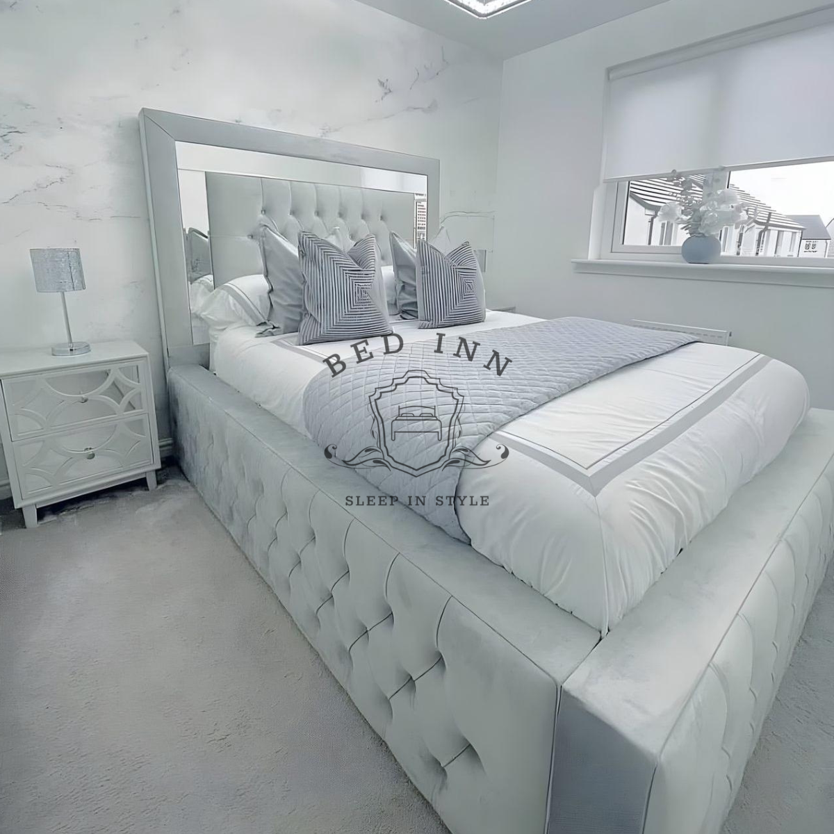 Charlotte Mirror Bed by Bed Innovation Limited – Luxury, Elegance, and Custom Comfort for Modern Bedrooms.