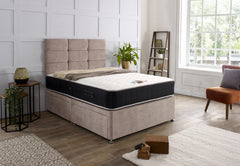 Bed Innovation Dual Season 1000 Pocket Memory Cool Gel Divan Bed Set With Headboard.