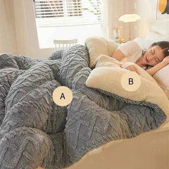 High End Thickened Winter Warm Spring Blankets for Beds Artificial Lamb Cashmere Weighted Blanket Thicker Warmth Duvet Quilt