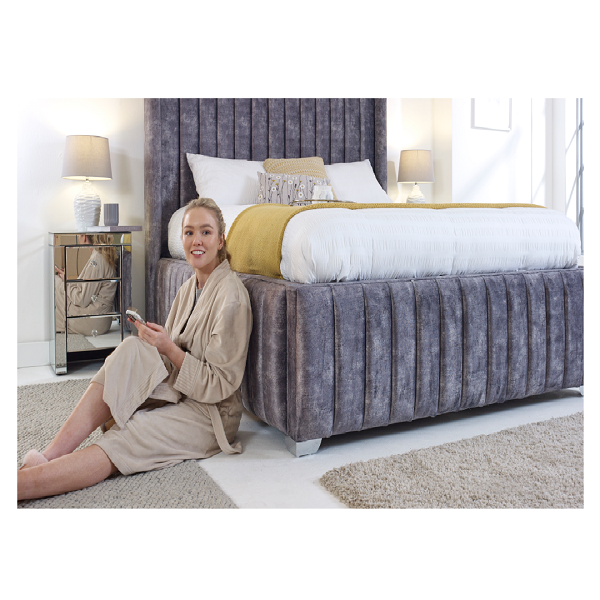 Soothing Sophistication: Serenity Wingback Bed.