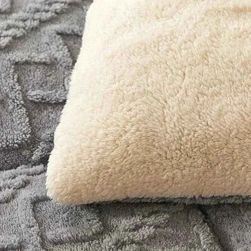 High End Thickened Winter Warm Spring Blankets for Beds Artificial Lamb Cashmere Weighted Blanket Thicker Warmth Duvet Quilt